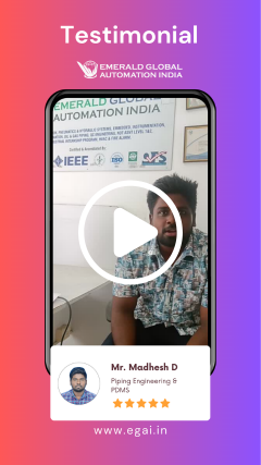 Testimonial for 'Piping Engineering' & 'PDMS' by Mr. Madhesh.